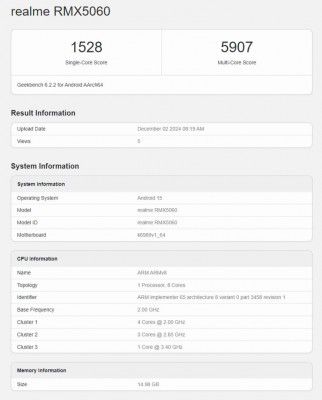 Geekbench Confirms Realme Neo7